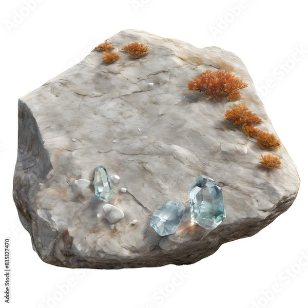 Obraz White stone with blue gems