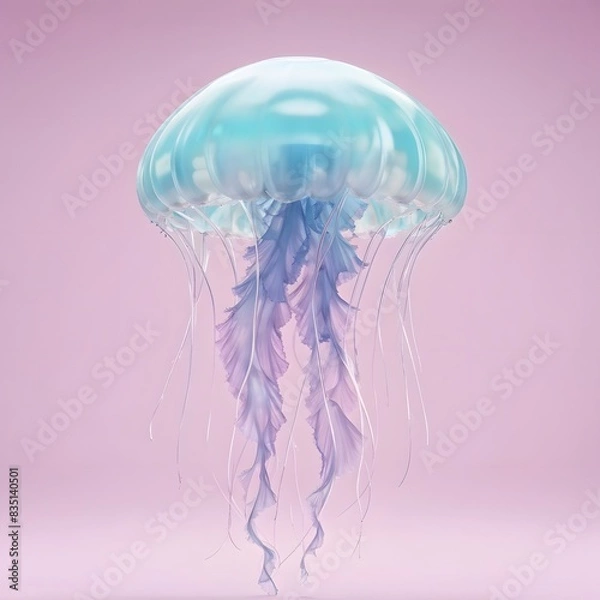 Fototapeta jellyfish on pastel background