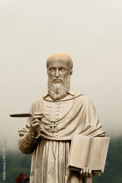 Fototapeta A statue of St Francis of Sales. Une statue de Saint Francois de Sales.
