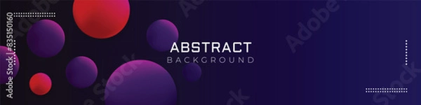 Obraz Linkedin banner design with buble and light background