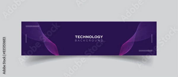 Obraz Linkedin banner technology abstract background design