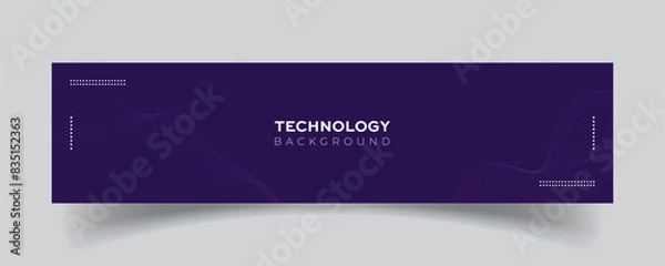 Obraz Linkedin banner with blue color technology abstract background