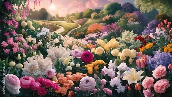 Fototapeta A lot of different flowers