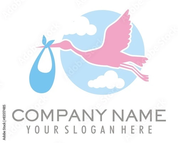 Fototapeta wektor logo dostawy bociana