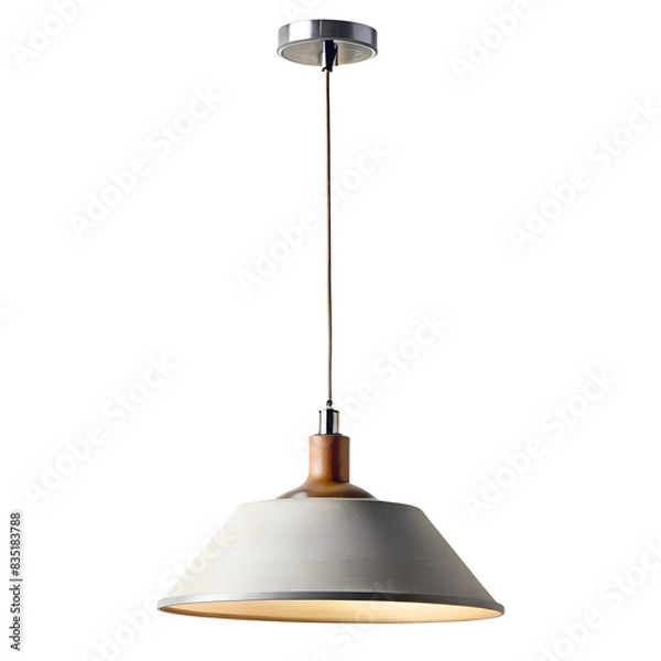 Obraz minimalist ceiling hanging lamp, front elevation isolated on background