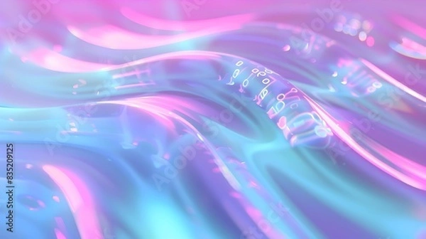 Obraz Mesmerizing Fluid Motion of Iridescent Waves in Dreamlike Digital Kaleidoscope