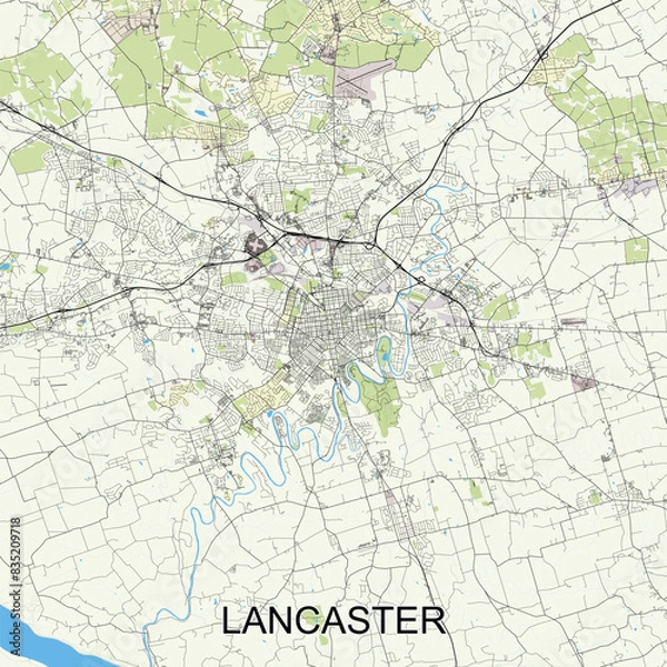 Fototapeta Lancaster, Pennsylvania, United States map poster art