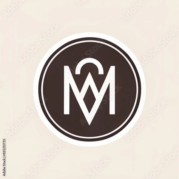 Fototapeta m design logo. icon symbol. alphabet. modern. simple. outline. 