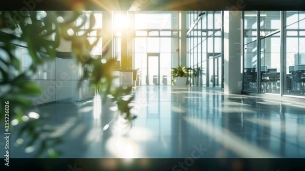 Fototapeta Blurred workplace interior