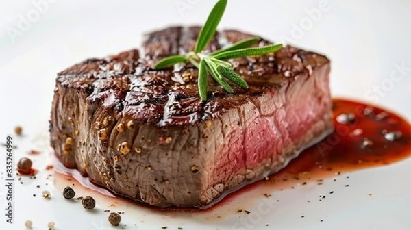 Fototapeta steak medium rare, featuring traditional presentation