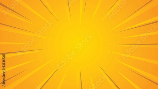 Fototapeta abstract background cartoon pop art sunburst yellow orange background vector. copy space on center