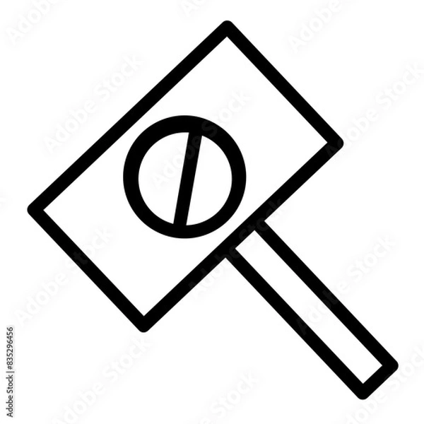 Fototapeta silence is prohibited line icon