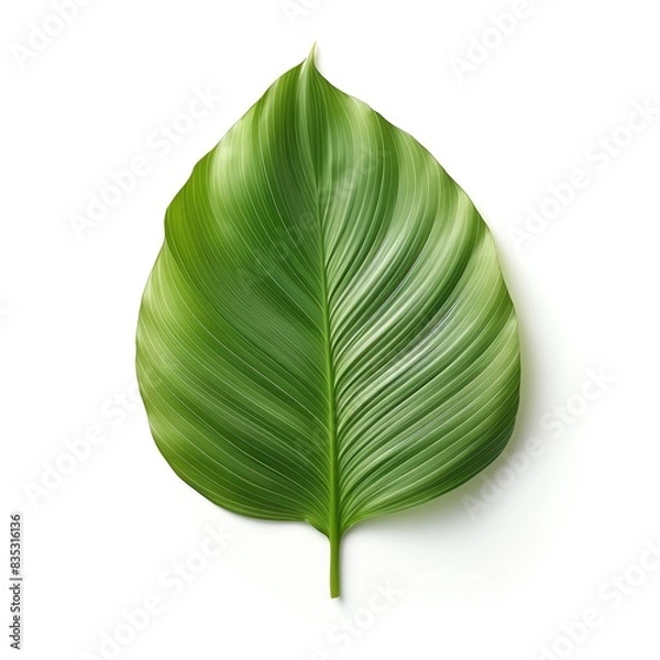Fototapeta A lush of green leaf that leaf is detailed and realistic, be isolated on a white background.