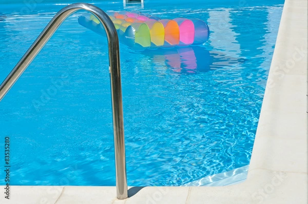 Obraz Swimming pool with an inflatable mattress.