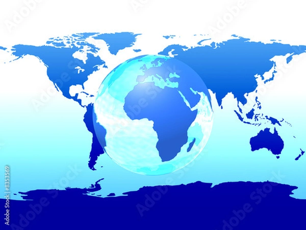 Fototapeta earth map & globe