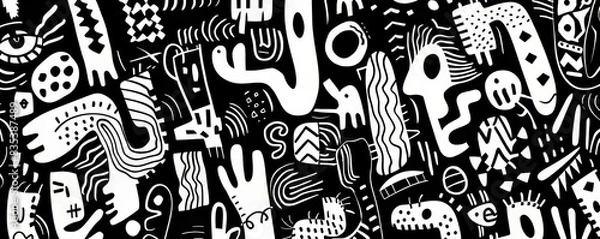 Fototapeta Abstract Black And White Pattern