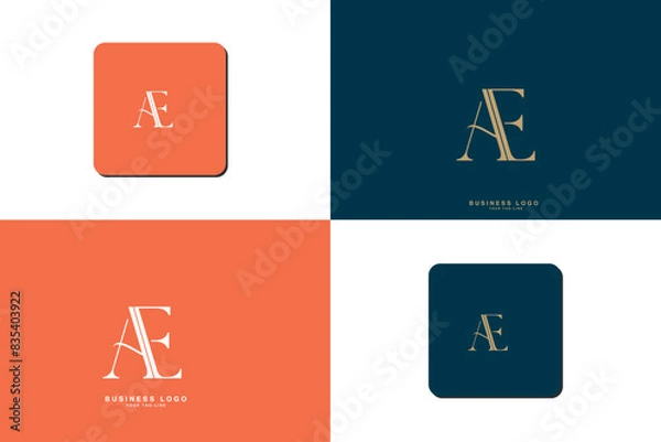 Obraz AE, EA, A, E, Abstract Letters Logo Monogram