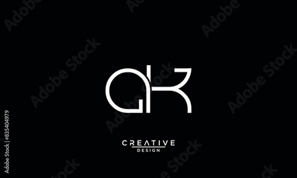 Fototapeta AK, KA, A, K, Abstract Letters Logo Monogram