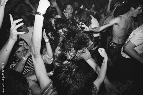 Fototapeta Punk Fans in Mosh Pit., Celebrate the diversity of Music : La Fête de la Musique.