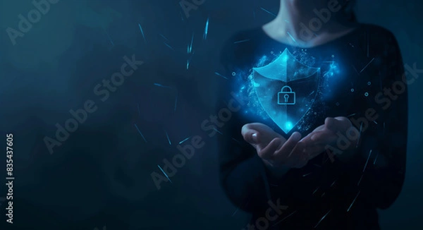 Fototapeta Focus on Secure Email Communication with cybersecurity, data protection, and encryption