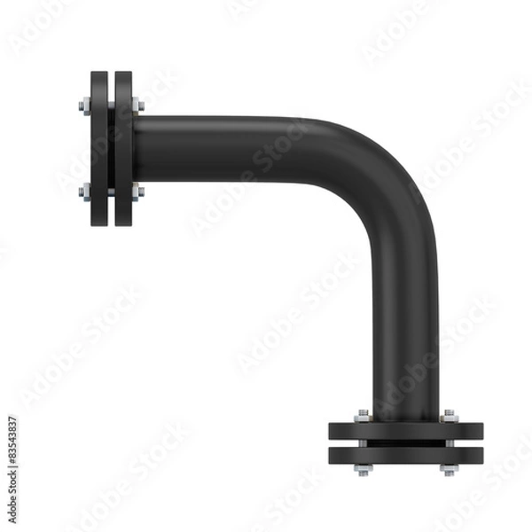 Fototapeta 3d black angle connection pipes