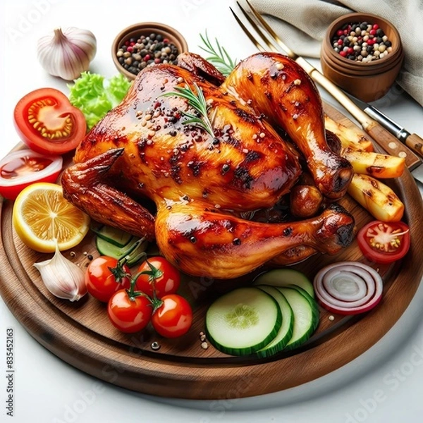 Obraz grilled chicken with vegetables