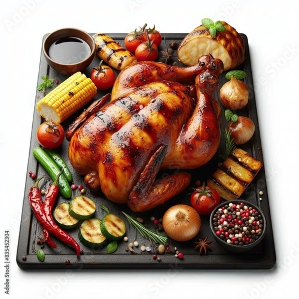 Obraz roasted chicken with vegetables