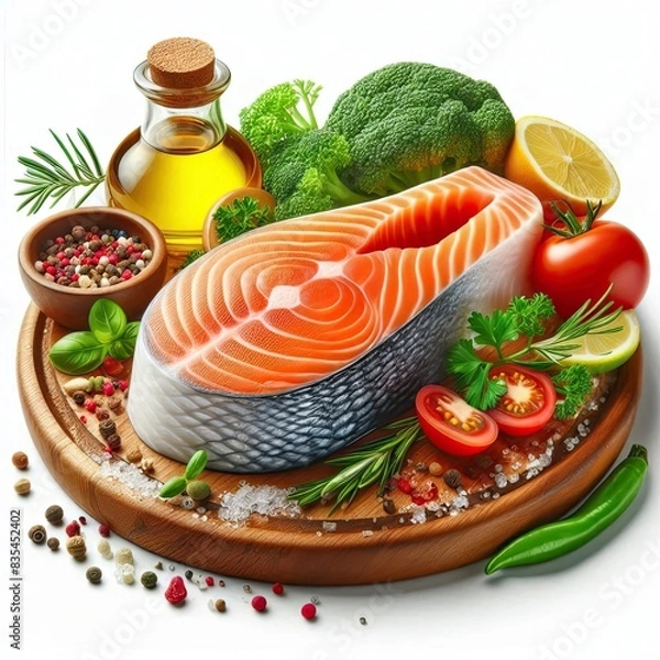Obraz salmon on plate