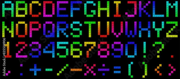 Fototapeta Colorful geometric alphabet. Vector illustration. 