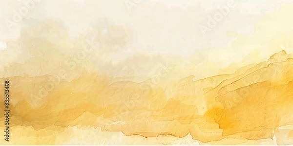 Fototapeta Soft Yellow Watercolor Background with Horizontal Lines

