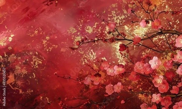 Fototapeta Abstract painting flowers. , rich in texture. Modern art pattern. Abstract contemporary art for background.