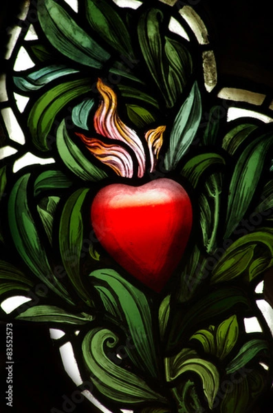 Obraz A red heart in stained glass