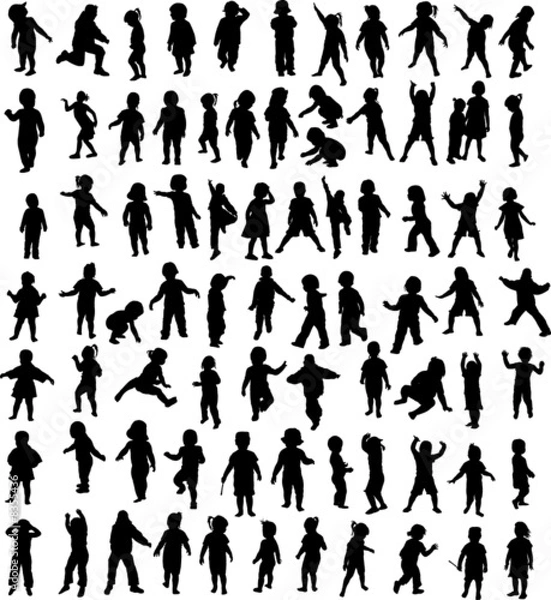 Fototapeta Zestaw dzieci sylwetki