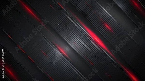 Fototapeta Abstract Dark Red and Black Lines Background Generative AI