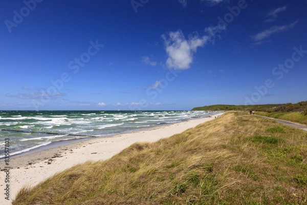 Fototapeta Ostseestrand auf Hiddensee bei Sturm
