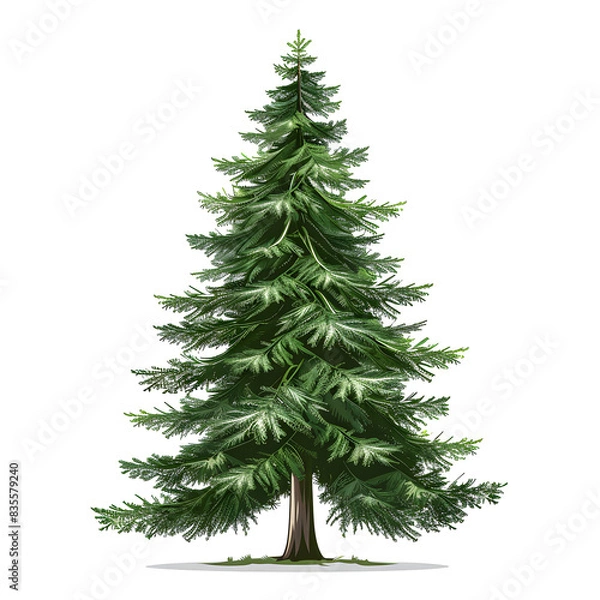 Fototapeta Vector illustration of a fir tree on a white background. Suitable for crafting and digital design projects.[A-0004]