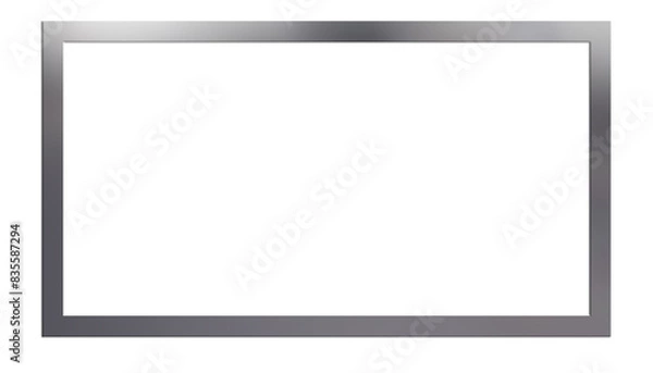 Fototapeta Transparent rectangular frame Silver Borders PNG	