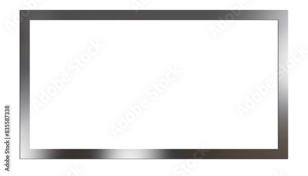 Fototapeta Transparent rectangular frame Silver Borders PNG	