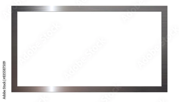 Fototapeta Transparent rectangular frame Silver Borders PNG	