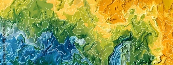 Fototapeta Captivating Rainfall Pattern Map Fluid Topographic Visualization Showcasing Weather Data