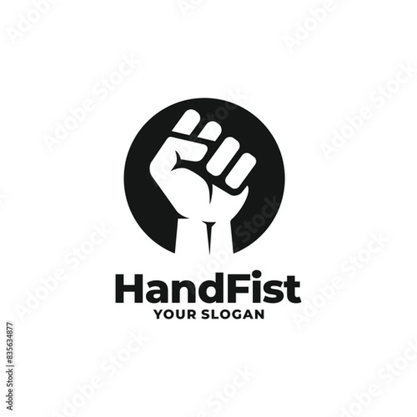 Obraz Hand fist logo vector