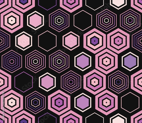 Fototapeta Minimal geometric background. Geometric elements of varied style and color. Large hexagon shapes. Tileable pattern. Seamless background. Modern vector illustration.