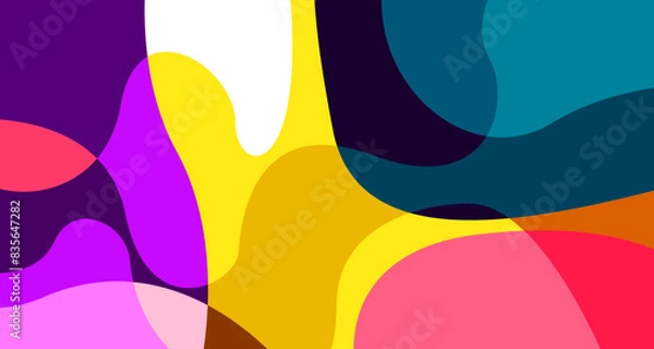 Fototapeta Colorful abstract fluid and liquid flat background for summer holiday party