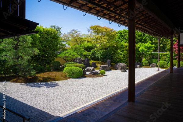 Obraz 京都　大徳寺の塔頭寺院　興臨院の枯山水庭園