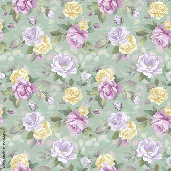 Fototapeta Floral variety color, form natural, seamless fabric pattern.