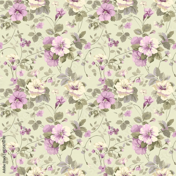 Fototapeta Floral variety color, form natural, seamless fabric pattern.