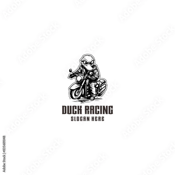 Fototapeta Racing duck logo vector illustration