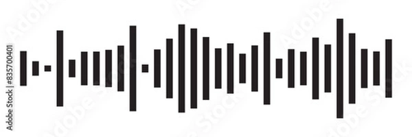Fototapeta Sound icon, audio wave symbol set, soundwave silhouettes isolated on white background in eps 10.