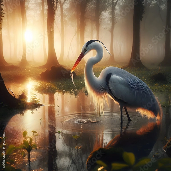 Fototapeta Seagulls on Riverbank with Fishing Seagull,Seagulls by the Riverbank at Fishing Time.