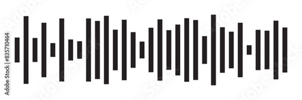 Obraz Equalizer music waves collection. Set of black music wave. Black music line wave beat collection. Frequency audio waveform, music wave isolated on white background in eps 10.